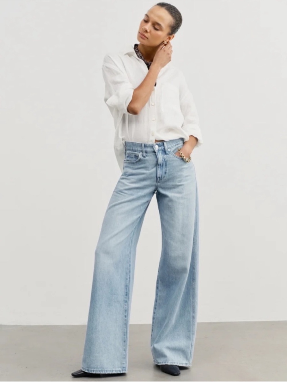 AYR The Big Salad Petite Wide-Leg Denim Jeans